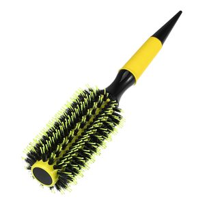 Black Ceramic Nylon Waterproof Thermal <b>Round</b> Hair <b>Brush</b> with Detangling Function Plastic Tube Dry/Use All Hair Types - Product Image 1