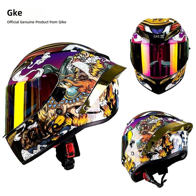 ABS Motorcycle Helmet Mens Four-Season Universal Double-Lens Full-Face ...