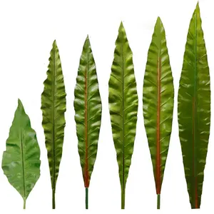 Folhas de palmeira artificiais tropicais qihao, diferentes tipos, folhas monstera para decoração de mesa de safari, selva havaiana