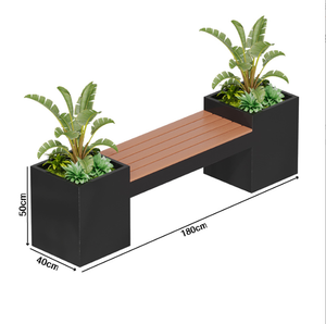 กระถางปลูกต้นไม้เหล็กทรงสี่เหลี่ยมสำหรับสวนบ้านทันสมัย พร้อมฉากกั้นแบบถอดได้สำหรับวางบนพื้น - Product Image 3