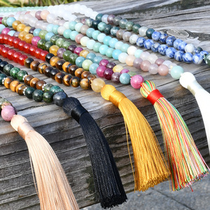 Collar de Moda con <span class=keywords><strong>99</strong></span> Cuentas de Ágata, Rosario de Oración, Collares de Piedras Naturales con Cuentas - Product Image 4