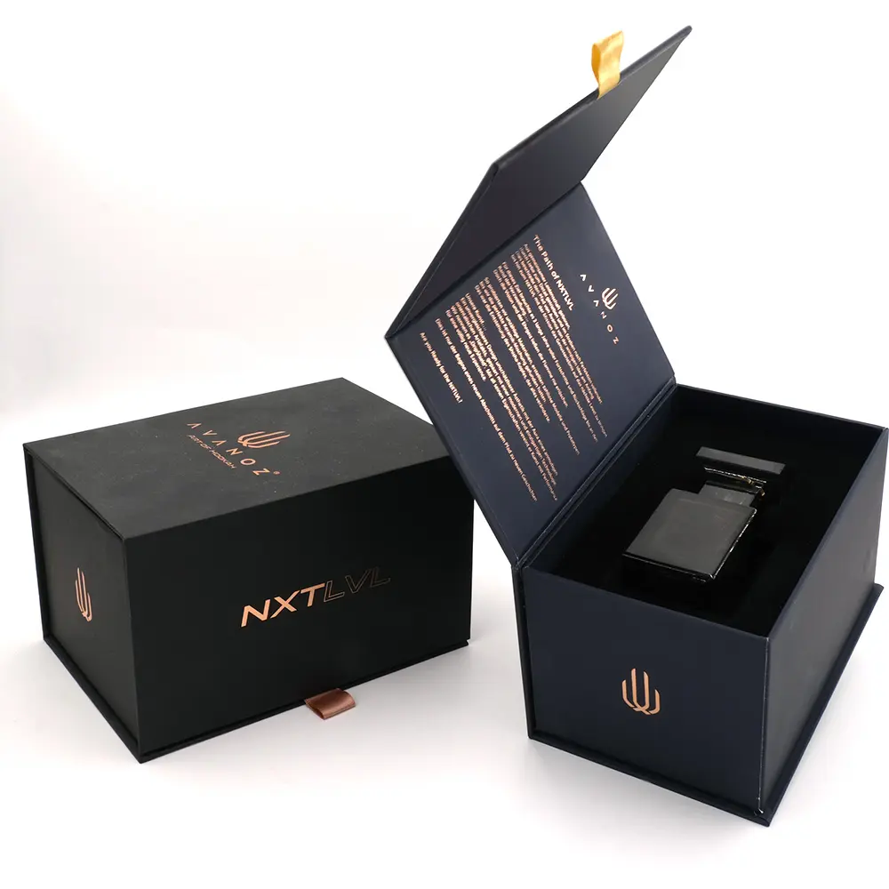 Black Magnetic Lid Perfume Box Luxury Perfume Bottle With Paper Box Packaging Fragrance Bottle Perfume And Box