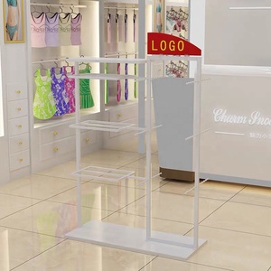 Ropa interior de moda Tienda de lencería Muebles de exhibición <span class=keywords><strong>Metal</strong></span> Negro Ropa interior Soporte de exhibición Ropa interior y estante de exhibición de sujetador - Product Image 4