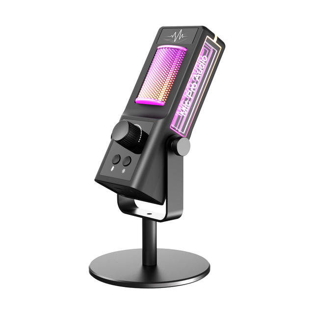 RGB USB Gaming Microphone with Adjustable Boom Arm Plug and Play Streaming Podcast Mic for PC Voice Recording