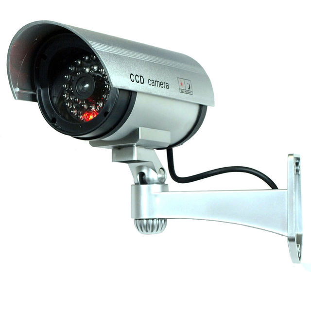 Night CCTV Bullet Camera System with Flashing Red Light IP44 Waterproof Dummy Security Camera and Realistic Look