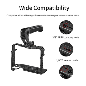 Jaula de cámara con mango superior y empuñadura lateral Kit de jaula de cámara para <span class=keywords><strong>Canon</strong></span> <span class=keywords><strong>EOS</strong></span> R5 / <span class=keywords><strong>R5C</strong></span> / R6 / R6 Mark II Accesorios - Product Image 4