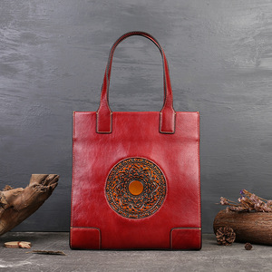 Zhuo Liang Top Grain da cổ điển Tote Vai Túi không có thương hiệu chéo cơ thể túi cho phụ nữ phụ nữ cổ điển máy tính xách tay Túi Xách Tote Túi - Product Image 3