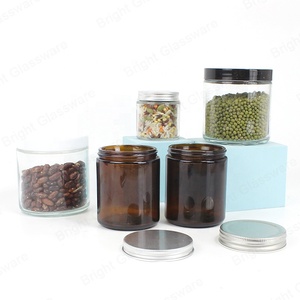 empty food storage glass jar straight sided mason jar with screw top lid