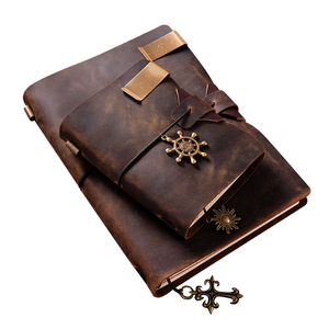 Diario de viaje Vintage recargable cuaderno personalizado portátil hecho a mano cuero genuino diario de cuero de tapa dura OEM y OEM 1 Uds NY62 - Product Image 4