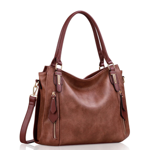 Sac à main pour femme en cuir véritable et en cuir PU avec deux sangles, fermeture à glissière, imperméable, de haute qualité, nouveau design - Product Image 1