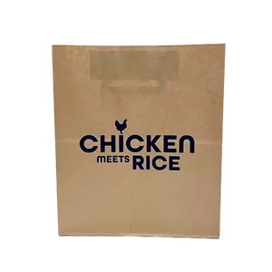 Custom recycle kraft packing bag flat Handle brown shopping kraft paper bag with your own logo