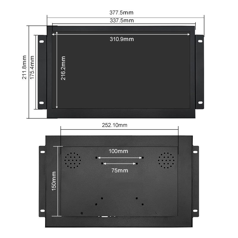 14 Inch Industrial Full HD 1920x1080 Screen Resolution Industrial LCD Display Commercial Open Frame Metal Case Monitor
