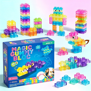 <b>Squishy</b> Jelly Building Blocks Soft TPE Sensory Construction Toy Toddler Educational Stacking Travel Set Bounce Back - Product Image 1