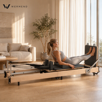 Machine de Pilates Reformer en Bois d'Érable Durable et Portable, 6 ressorts, 5 vitesses, Qualité Professionnelle pour Studio, Ensemble Complet, Certifiée CE, OEM, pour Salle de Sport