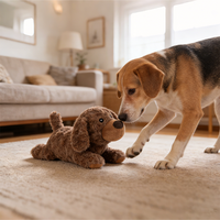 Jouets en peluche pour animaux de compagnie en gros, nouveauté, chiot mignon, jouet durable qui couine pour chiens, interaction, jouet à mâcher, logo personnalisé, jouets pour chiens