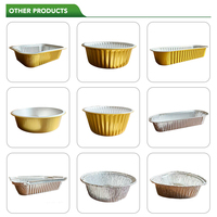 Square Aluminum Foil Container Anti-deform Edge Disposable Takeaway Meal Prep Foil Box