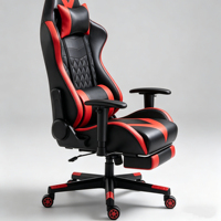 Chaise de jeu pivotante convertible en cuir PU, nouveau design, avec repose-pieds, fabriquée directement par le fabricant