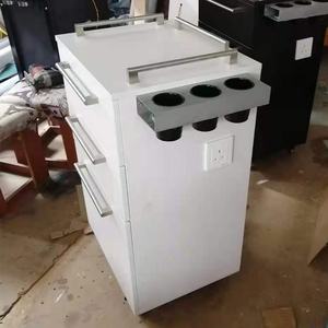 Chariot de coiffure moderne de luxe blanc et noir, chariot en métal, chariot en acier inoxydable - Product Image 2