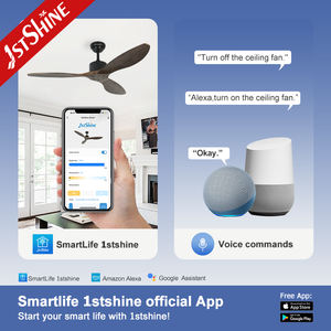 1stshine <span class=keywords><strong>Ventilateur</strong></span> de Plafond Fantaisie Bois Massif 6 Vitesses Télécommande 52 Pouces <span class=keywords><strong>Ventilateur</strong></span> de Plafond Décoratif en Bois - Product Image 6