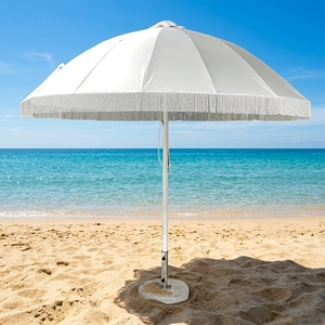 Vintage Beach <b>Umbrella</b> Polyester <b>Umbrellas</b> With Tassels Fringe - Product Image 2