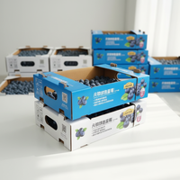 Op maat gemaakte, stapelbare kartonnen verzenddozen met aangepast logo voor verse fruit, van gegolfd karton, blauw.