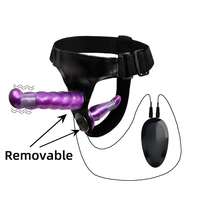 Kovida Sex Toy pour Adultes : Godemiché Strap-on Mobile – Godemiché Double Amovible pour Lesbiennes, Culotte Vibrante Strap-on avec Godemiché et Vibrateur