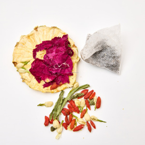 Trung Quốc Thảo Dược Vẻ Đẹp Chăm Sóc Sức Khỏe Trà Cho Gan Làm Sạch Dứa Rose Wolfberry Bạc Hà Trà Túi Trà Đen Hộp Cốc Chai Tùy Chọn - Product Image 3