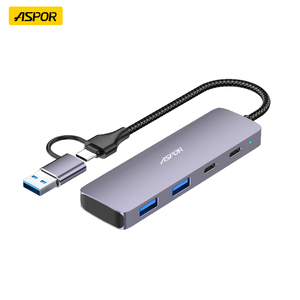 Aspor A780 <span class=keywords><strong>Hub</strong></span> di động 5-in-1 đa chức năng nhôm <span class=keywords><strong>USB</strong></span> C <span class=keywords><strong>HUB</strong></span> Docking Station cho máy tính xách tay máy tính <span class=keywords><strong>USB</strong></span> Adapter - Product Image 1