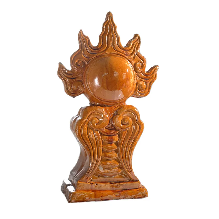 Asian house roof top finial clay roof decoration fireball