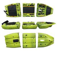 Kayak de pêche à pédales démontable en 3 parties, 1 personne, grand espace de rangement, PE léger et durable, pour océans, lacs, rivières, tourisme