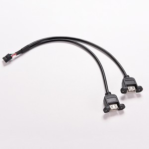 สายเคเบิล USB-A แบบมีแผ่นปิด สำหรับเมนบอร์ด ขั้วต่อ Dupont 254 แบบ 9 พิน หัวต่อ USB แบบคู่ ตัวเมีย แบบยึดติดได้ สายเคเบิลแบบสองหัวในตัว - Product Image 5