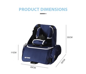 Chaise haute pliable pour bébé, sac de voyage léger pour enfant, avec harnais à 5 points, limite de <span class=keywords><strong>poids</strong></span> <span class=keywords><strong>et</strong></span> hauteur, siège <span class=keywords><strong>rehausseur</strong></span> - Product Image 6