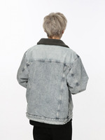 Veste en jean personnalisée en usine veste d'hiver rétro pour homme en laine d'agneau épaissie pour couple veste pour hommes
