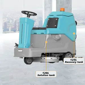 H760 Warehouse Brand New Automatic Road Floor Scrubber Cleaner Driving Electric Floor Dryer With 125L Recovery Tank