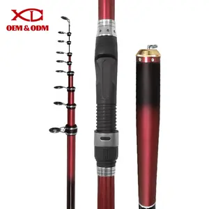 XDL – canne à pêche télescopique en fibre de carbone, personnalisée, OEM, 3.6m, 4.5m, 5.4m