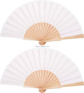 พัดลมมือถือแบบพับได้ ผ้าพับทำมือ พัดลมตกแต่ง ของขวัญ พัดลมพร้อมเชือกผูก - Product Image 1