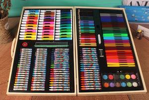 Ensemble d'art pour le dessin et la peinture à l'huile, personnalisable, 228 pièces, dans une boîte en bois, pour usage scolaire - Product Image 2