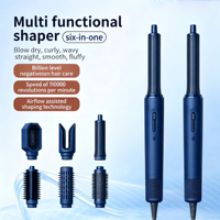 Estilizador de Cabello 6 en 1, 1200W, Iónico de Alta Velocidad, Multifuncional con Rizadores, Secador de Pelo, Cepillo para un Cabello sin Frizz