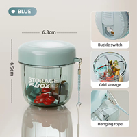 Grande boîte organisateur de pilules hebdomadaire, étui à vitamines quotidien pour 7 jours, en plastique, grande capacité, compartiments, contenants à pilules, huile de poisson, médicaments