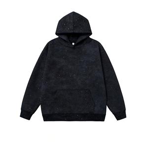 Hợp thời trang mới đến, bầu trời đầy sao đen, thời trang dạo phố nặng 420g, đồ họa tùy chỉnh Logo tùy chỉnh mùa thu & mùa đông bầu trời đầy sao - Product Image 1