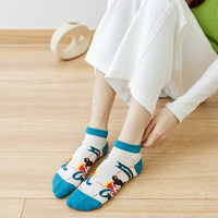 Chaussettes courtes pour femmes, collants courts, chaussettes courtes légères d'été, bas courts mignons de style dessin animé d'été