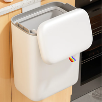 Poubelle de cuisine murale JOYBOS blanche 12,5 L avec couvercle et roulettes – Prix abordable
