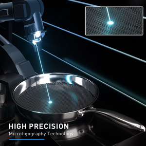 Sartén Antiadherente de Acero Inoxidable con Diseño de Panal, 5 Capas, Apta para Horno hasta 260°C, Libre de BPA, Compatible con Inducción y Gas, para una Cocina Saludable - Product Image 3