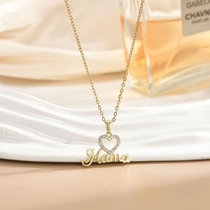 Collier Cœur <span class=keywords><strong>et</strong></span> Lune <span class=keywords><strong>Maman</strong></span> <span class=keywords><strong>et</strong></span> <span class=keywords><strong>Moi</strong></span>, Pendentif Famille Animale avec Pierres CZ, Bijou en Laiton, Cadeau - Product Image 6