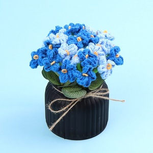 Hand Knitted Silk Forget Me Not Tabletop <b>Ornament</b> Gradual Color Artificial <b>Flower</b> For Home Hotel Wedding Decoration Gift - Product Image 2