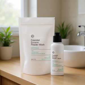 Poudre enzymatique essentielle V21 90g – Nettoyant visage doux hydratant, exfoliant, rafraîchissant et illuminateur - Product Image 1