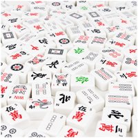 Jeu de Mahjong Classique Blanc Personnalisable de Haute Qualité avec Impression par Transfert Thermique en Mélamine pour Enfants – Fabrication sur Mesure