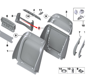 Pannello Posteriore Sedile Nuovo Modello OEM 52109232092 Colore Marrone Rossastro per BMW <span class=keywords><strong>Serie</strong></span> 7 F18 F02 F07 - Product Image 4