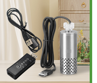 Épurateur de surface pour aquarium en acier inoxydable, cylindrique, durable, USB, 621 ml, réglable, éliminateur de film gras, ultra silencieux, économe en énergie