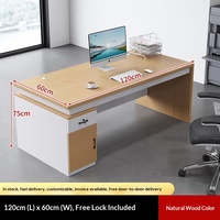 LBZ-112X Bureau de direction moderne et simple en PVC, poste de travail individuel avec chaise pour cadre et personnel financier